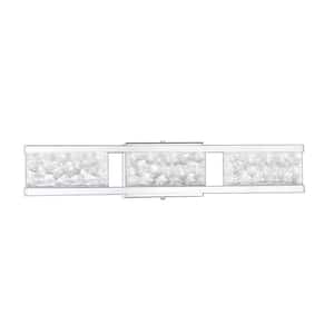 CALLAVIO 24 in. 3 Light Chrome, Clear LED Vanity Light Bar with Clear Glass Shade