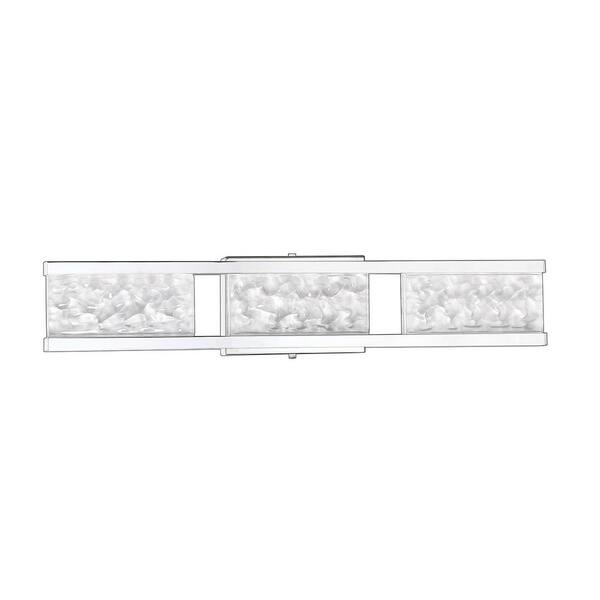 Kendal Lighting CALLAVIO 24 in. 3 Light Chrome, Clear LED Vanity Light Bar with Clear Glass