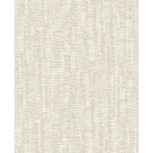 A-Street Prints Liqin Light Brown String Wallpaper, Neutral