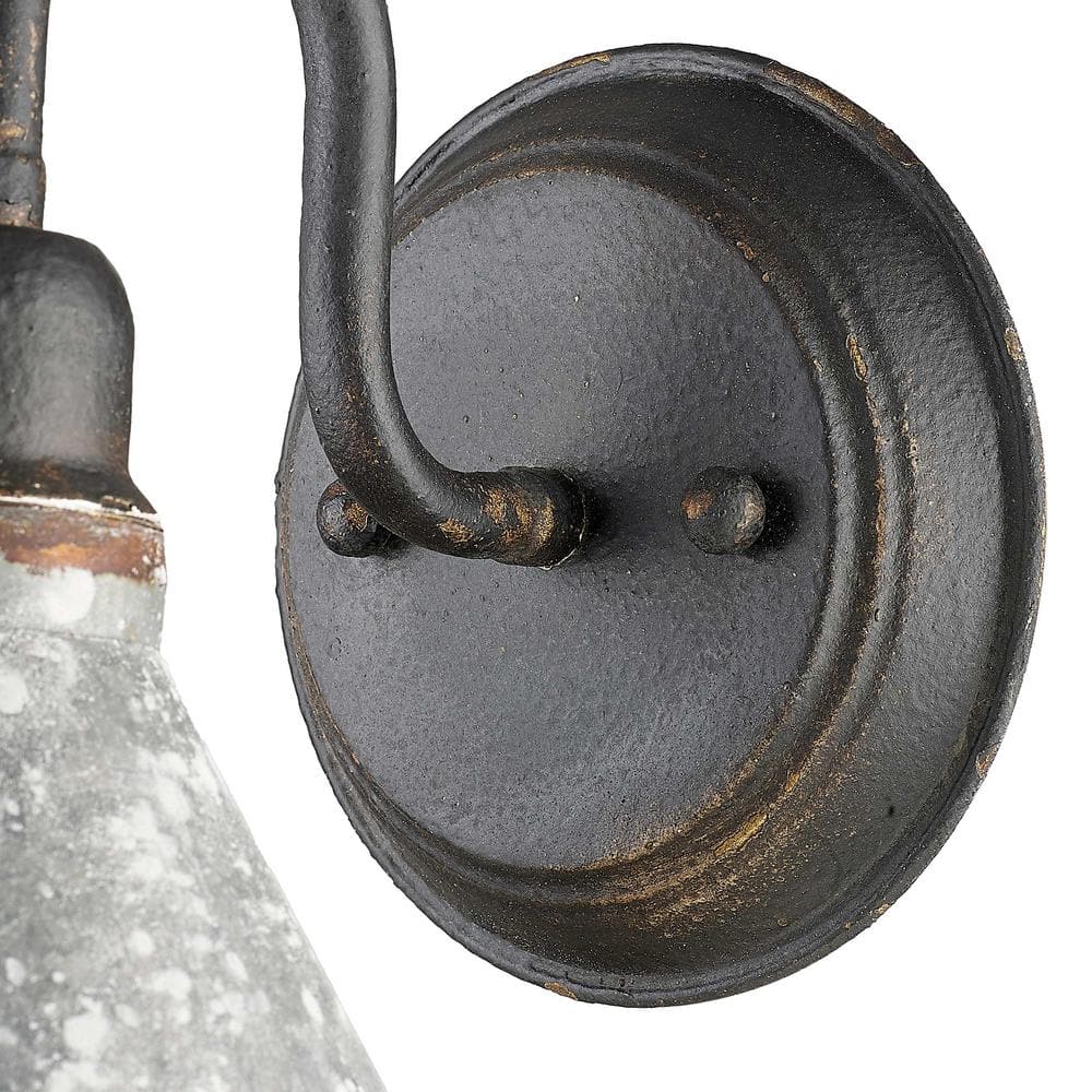 Jasper Antique Black Iron Dimmable Wall Sconce with Gray Shade