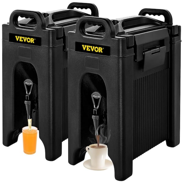 VEVOR Black Insulated Beverage Dispenser 10 Gal Beverage Server