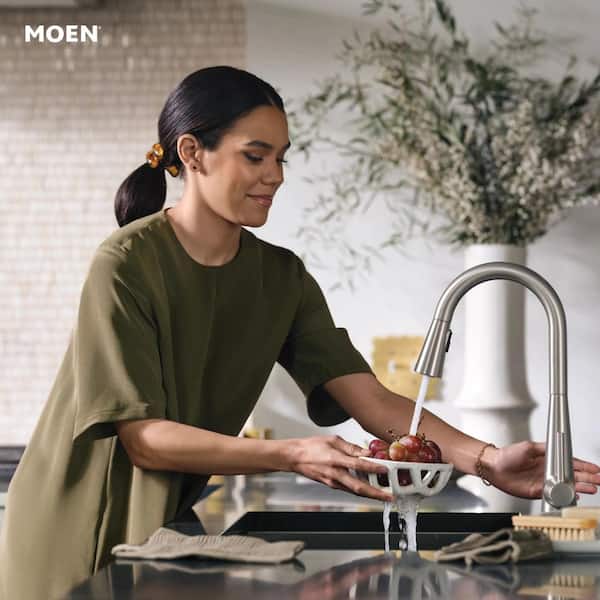 FIVE SENSES ワンブロー MOEN Sleek Spot Resist Stainless 15.56 in. H Touchless Pull Down