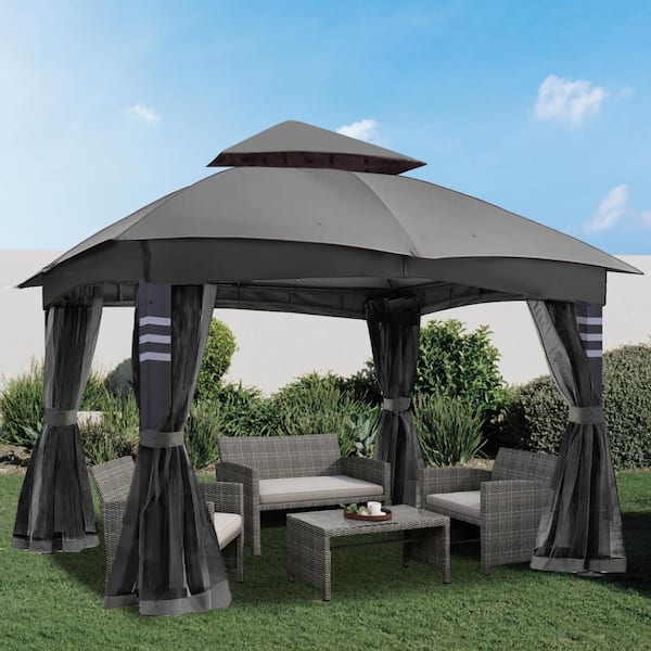 Terracemaster 10 ft. x 12 ft. Outdoor Garden Gazebo Mesh Giveaway for Shade and Rain in Yards, Lawn Backyards