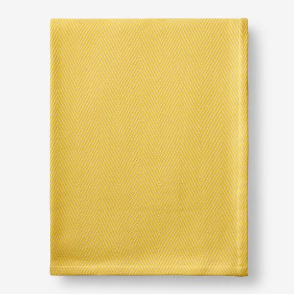 The Company Store Chevron Yellow Cotton Twin Blanket 85090WTYELLOW