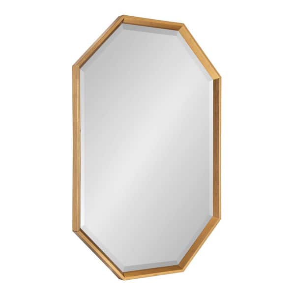 Kate and Laurel Medium Novelty Gold Beveled Glass Contemporary Mirror (25.5 in. H x 37.5 in. W)