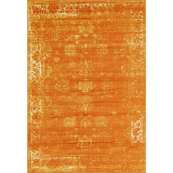 Unique Loom Sofia Casino Orange 6' 0 x 9' 0 Area Rug