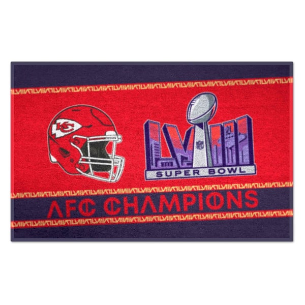 FANMATS NFL - Kansas City Chiefs Super Bowl LVIII Purple 19 in. x 30 in. AFC Championship Starter Mat Accent Rug
