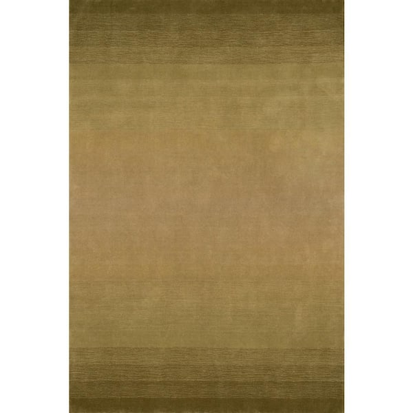 Ombre Hand Loomed Gradient Wool Olive Green 9 ft. x 12 ft. Indoor Area Rug