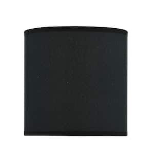 8 in. x 8 in. Black Hardback Drum/Cylinder Lamp Shade