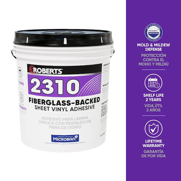 4 Gal. (16 qt.) 24 Hour Dry Time Fiberglass-Backed Sheet Vinyl Floor Adhesive in Beige