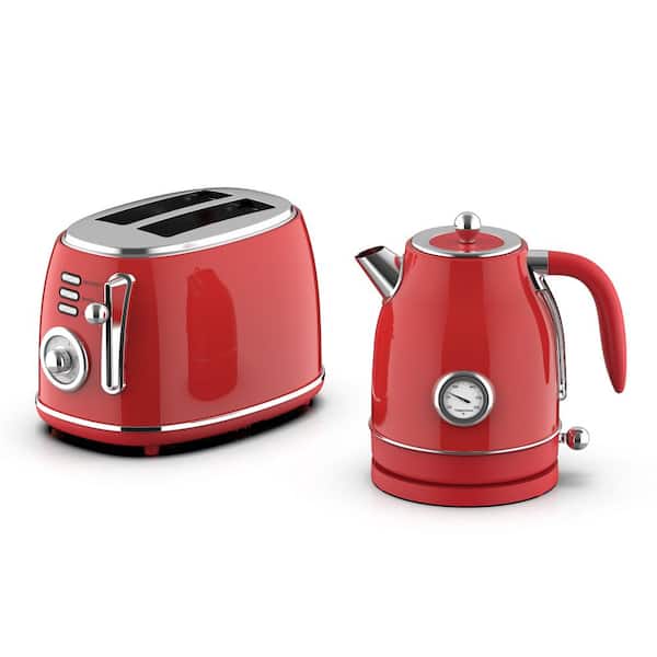 MegaChef 7 Cup Electric Tea Kettle and 2 Slice Toaster Combo in