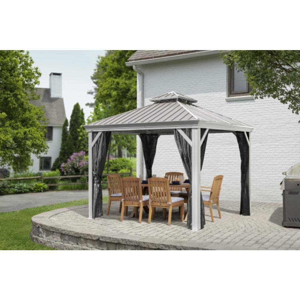 Monaco Champagne 10 ft. x 10 ft. Aluminum and Steel Gazebo