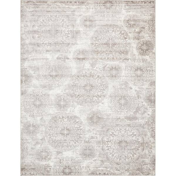 Unique Loom Sofia Grand Light Gray 9 0 X 12 0 Area Rug 3138680 The Home Depot