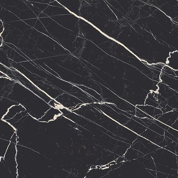 Regalia 4 in. x 4 in. Matte Nero Black Porcelain Veining Tile Sample (0.14 sq. ft.)