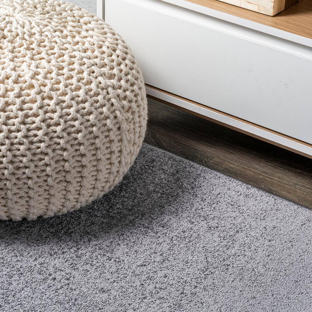Modern Easy-Care Oval Synthetic Area Rug in Gray