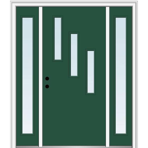MMI Door 64.5 in. x 81.75 in. Davina Right-Hand Inswing 3-Lite Clear Low-E Painted Fiberglass Prehung Front Door with Sidelites