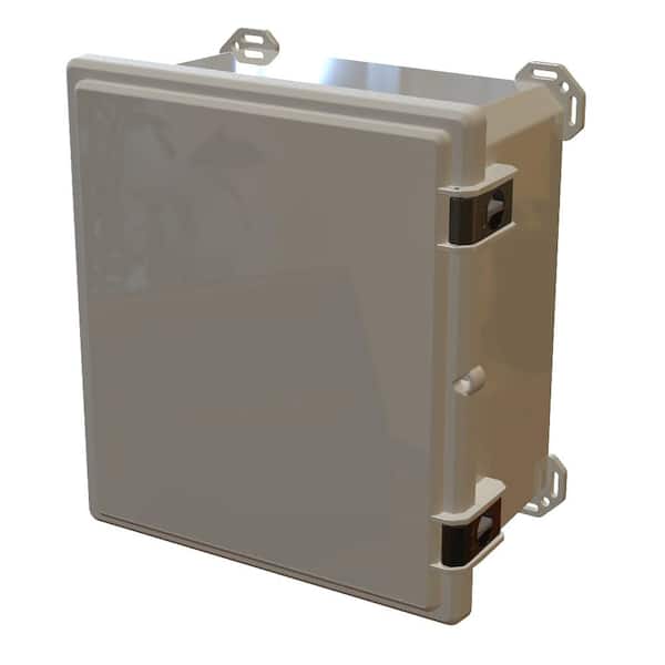 Serpac Nema 4x I632 Hinged Latch Top, 17.8 in. L x 16.3 in. W x 9.3 in. H Polycarbonate Electronic Cabinet Enclosure Gray