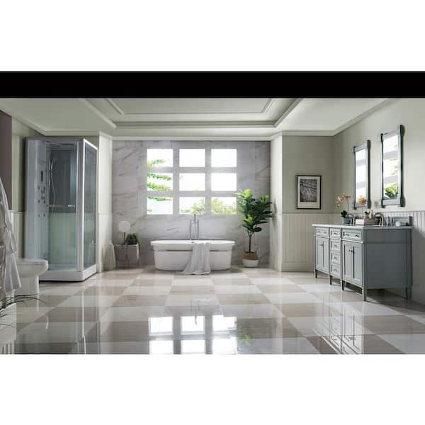 James Martin Vanities Brittany 72 in. W x 23.5 in. D x 34 in. H Double Bath Vanity in Urban Gray with Solid Surface Arctic Fall Top