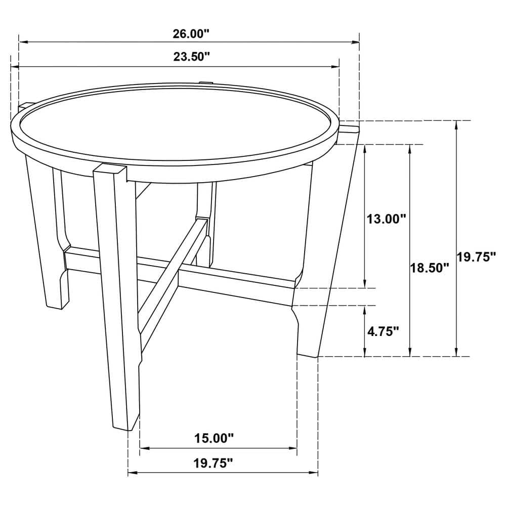 Cota Round Dark Brown Solid Wood End Table