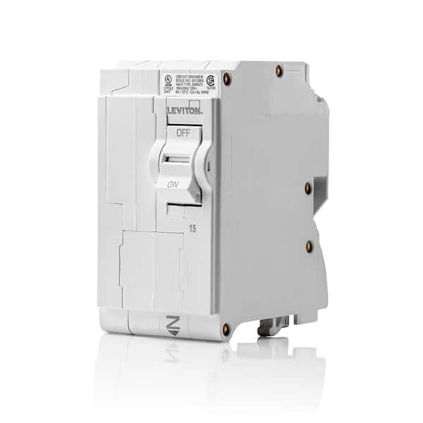 Leviton Branch Circuit Breaker, Standard 2-Pole 15 Amp, 120-Volt/240-Volt, Hydraulic Magnetic LB215