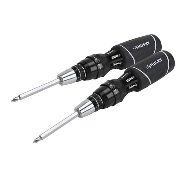 Husky 12-in-1 Quick-Load Ratcheting Screwdriver (2-Pack)