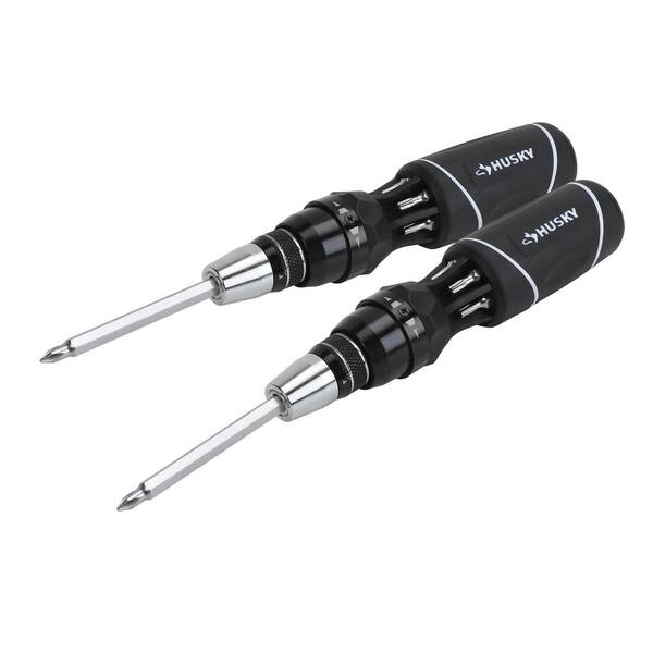 thumbnail image 2 of Vessel TD-81 T-Handle Stubby Ratcheting Screwdriver – Phillips & Flat Bits, Made In Japan 2 of 6