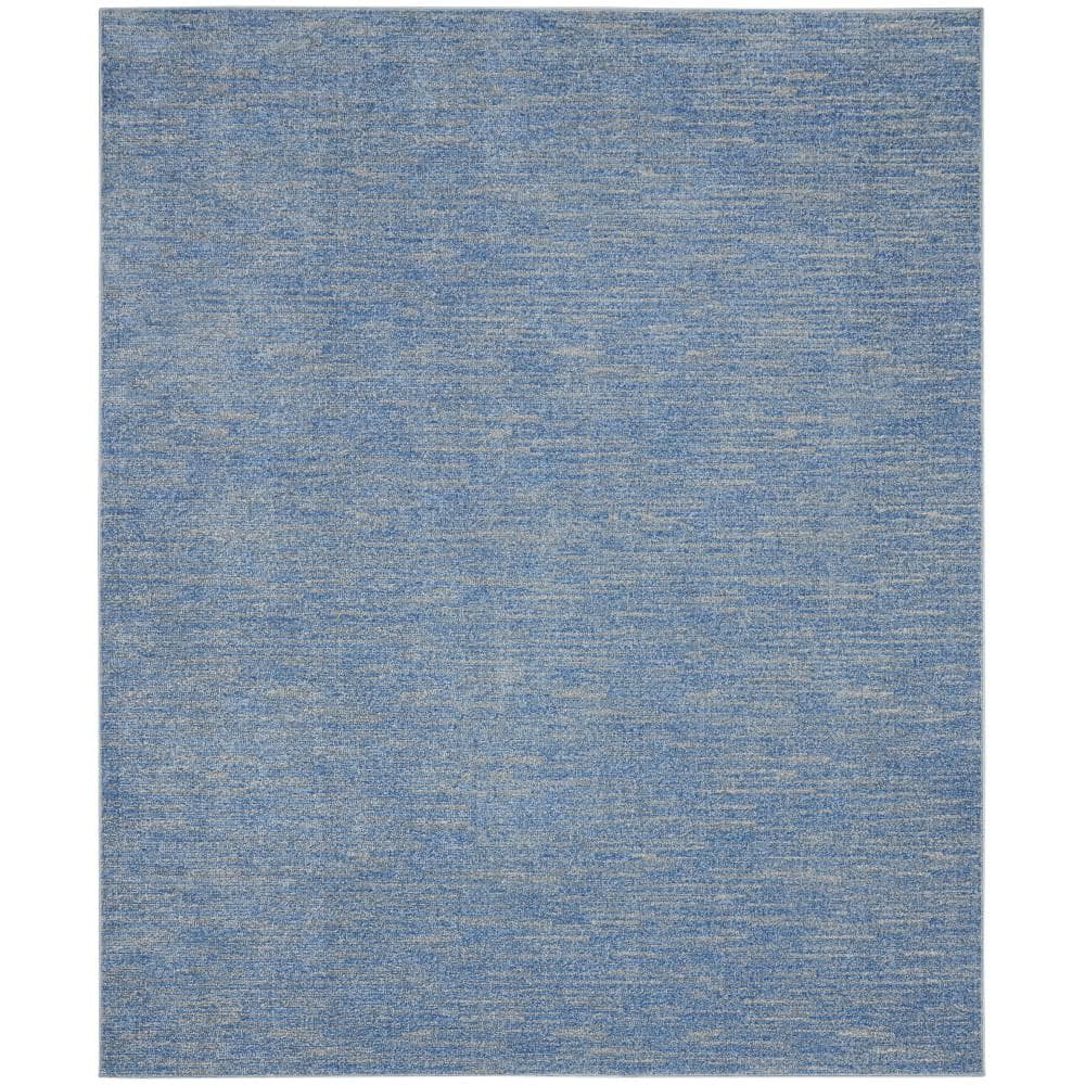 Nourison Essentials Indoor/Outdoor Blue/Grey 6  x 9  Area Rug  (6x9)