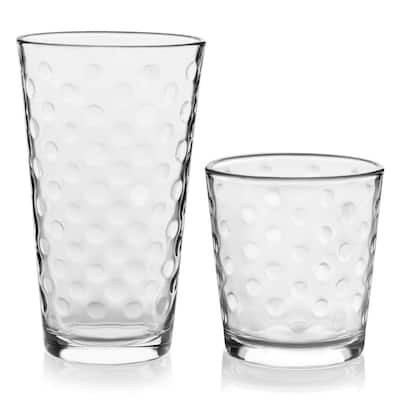 Awa 16-Piece Clear Glass Drinkware Set