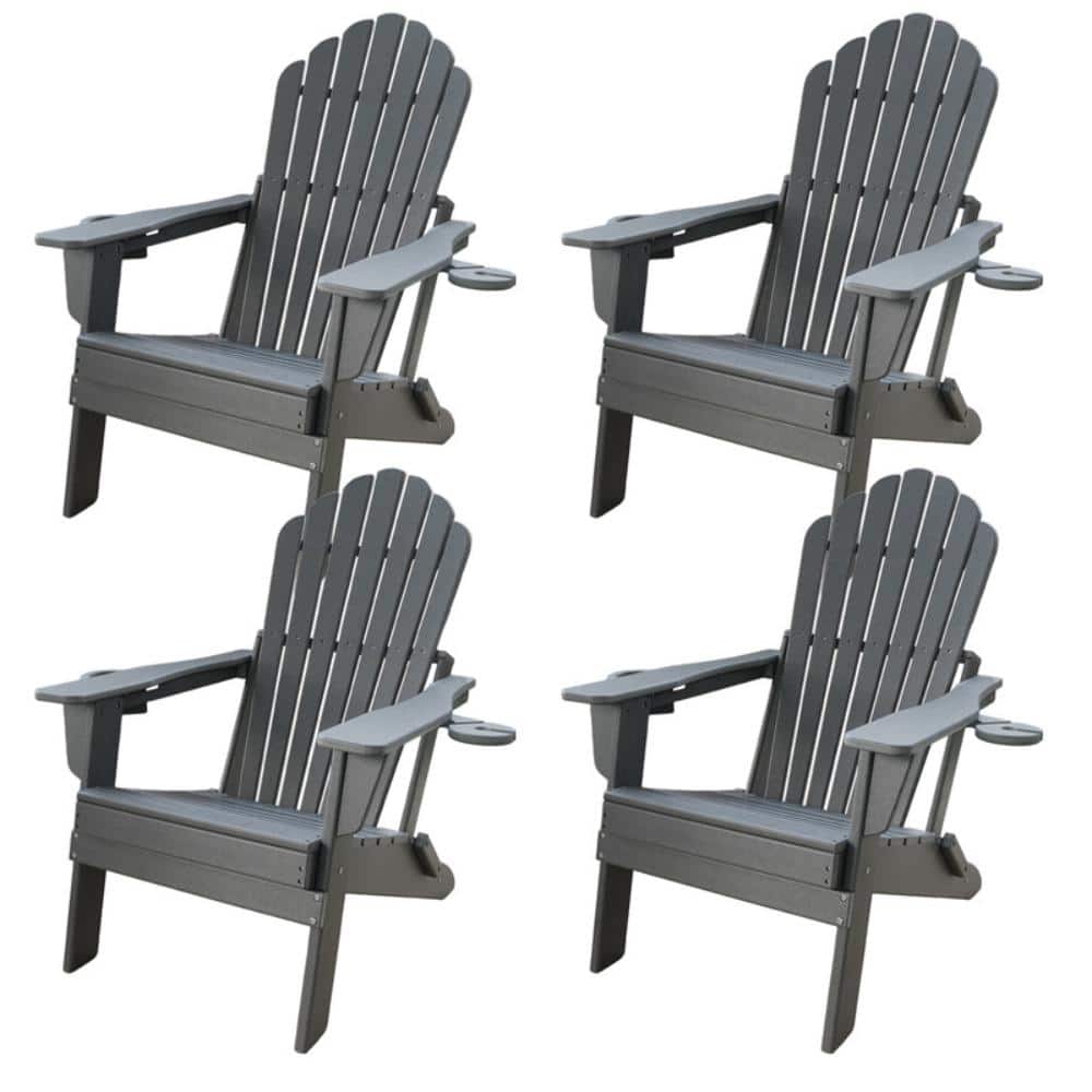 Upland 4PCS Upgraded Folding All-Weather HDPE Adirondack Chair
