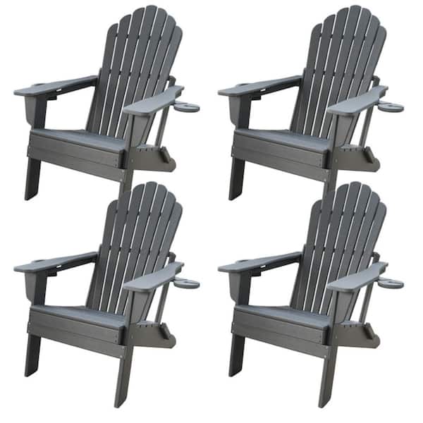 Upland 4PCS Upgraded Folding All-Weather HDPE Adirondack Chair
