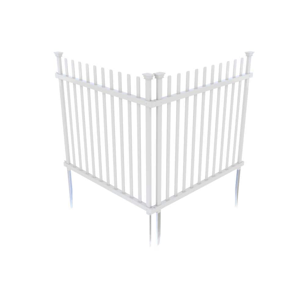 Burbank 3.5-ft White Vinyl Flat-top Picket Fence Panels