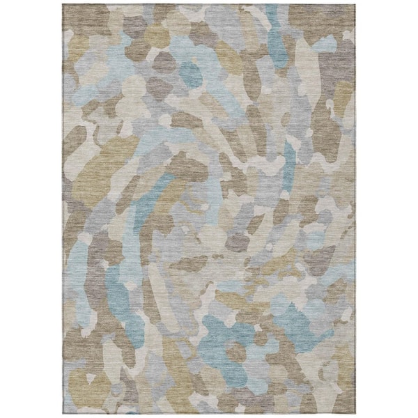 Chantille Machine Washable Indoor/Outdoor Abstract ACN3117 Linen 10 ft. x 14 ft. Area Rug