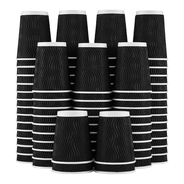 Corrugated Series 10 in. Black Disposable Paper Cups Insulated Disposable Tableware Case (120 Per Case)