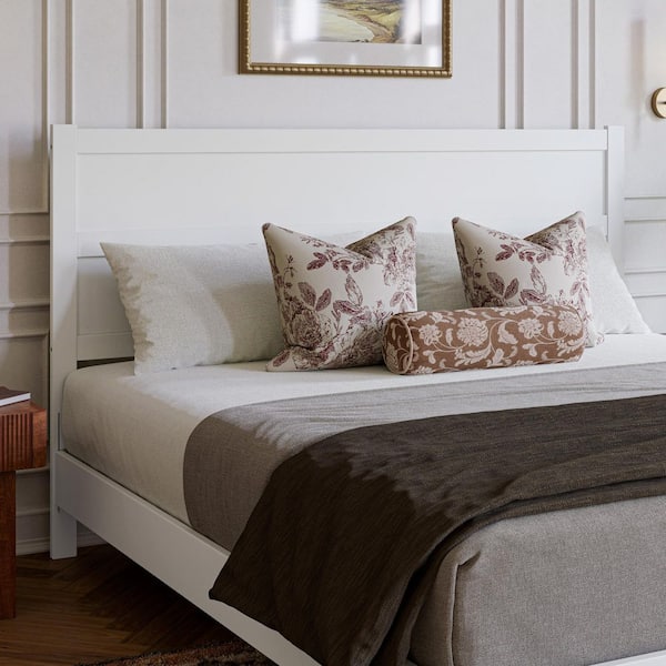 Aveline White King Wood Panel Headboard