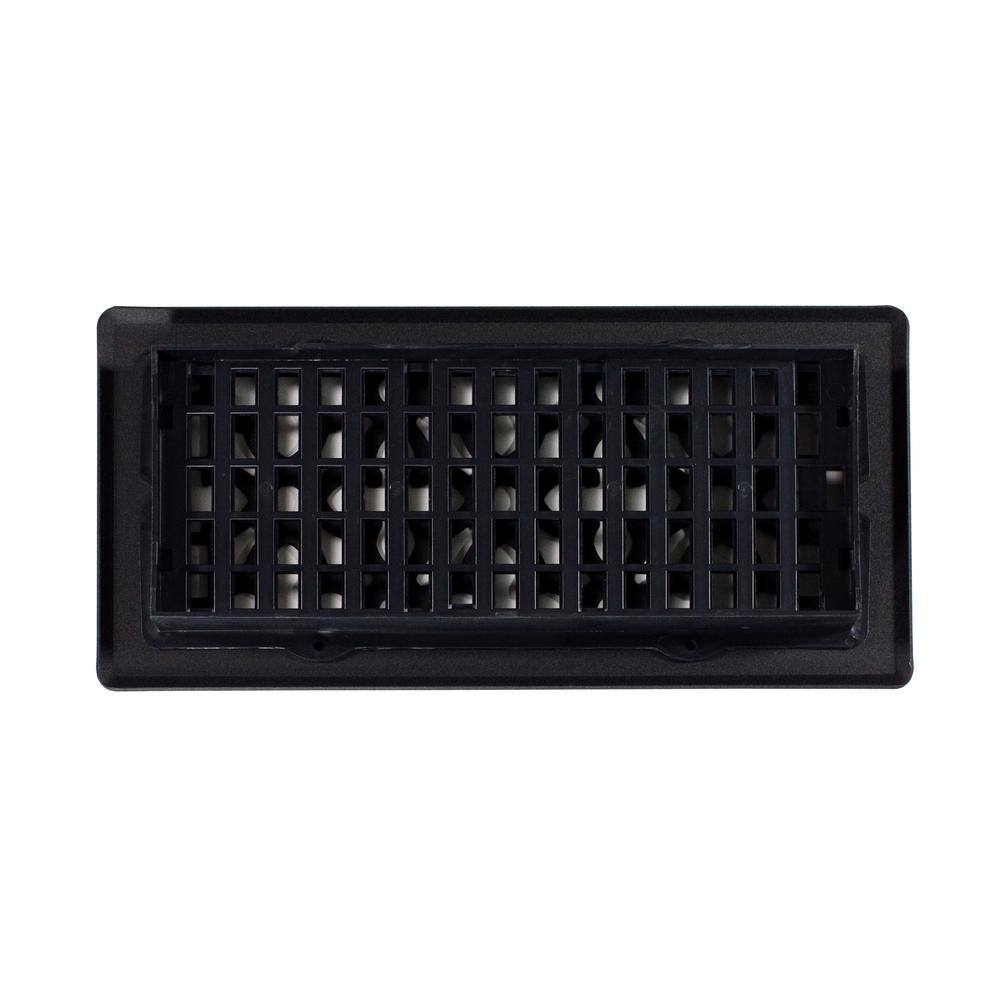 Gothic Black Steel Rectangular Floor Register 4x10
