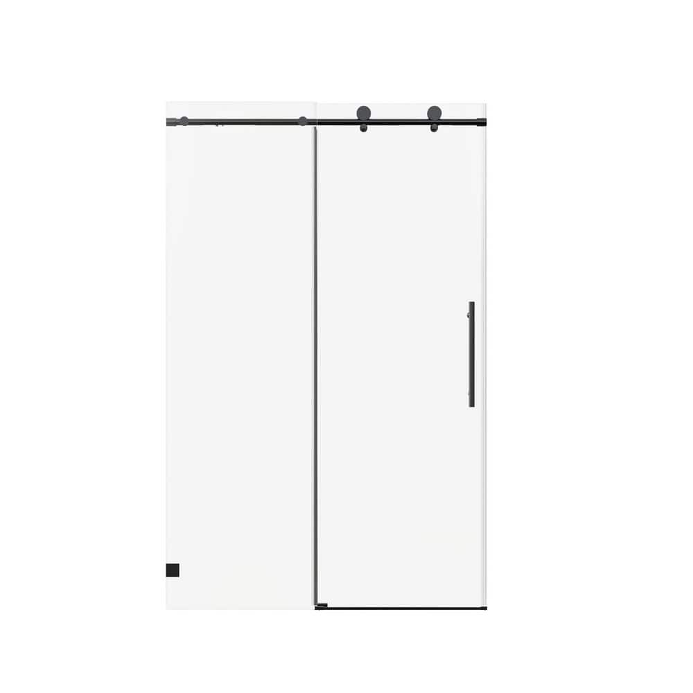 46 to 48 in. W x 76 in. H Frameless Sliding Shower Door in Matte Black with 5/16 in. SGCC Glass, Soft-Close price history on PriceWatchPro