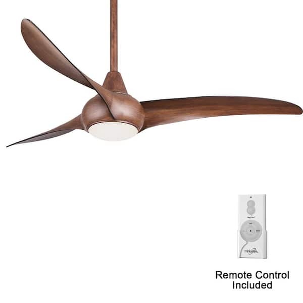 MINKA-AIRE Light Wave 52 in. Integrated LED Indoor Distressed Koa Ceiling Fan with Light with Remote Control