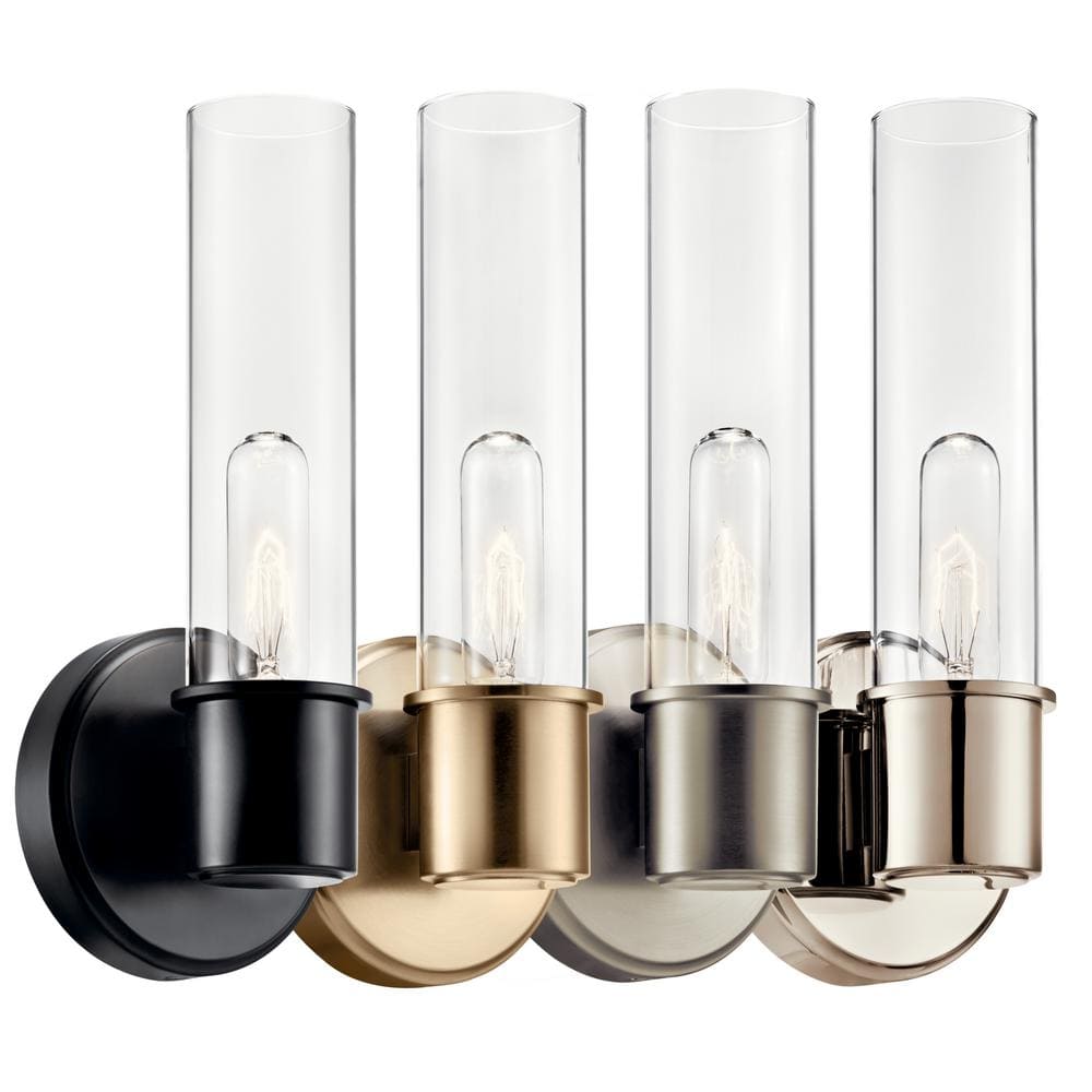 Champagne Bronze Clear Glass Dimmable Wall Sconce
