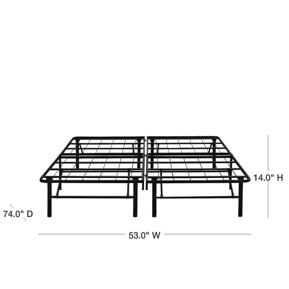 Full Black Metal Platform Bed Frame with Storage