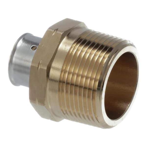 Viega PureFlow 3/4 in. Press x 1-1/4 in. MPT Zero Lead Bronze Adapter (2-pack)