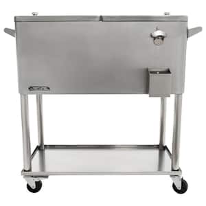 80 Qt. Stainless Steel Patio Cooler With Bottom Tray