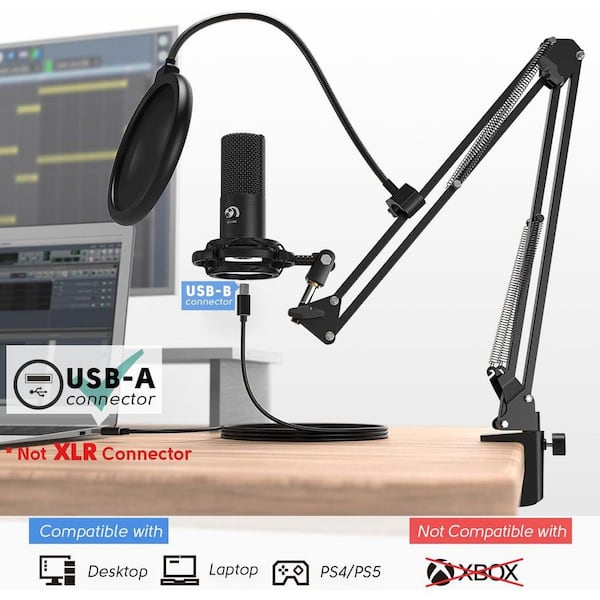 YICHUHAOXI Studio USB Condenser Microphone Kit Boom Arm Stand