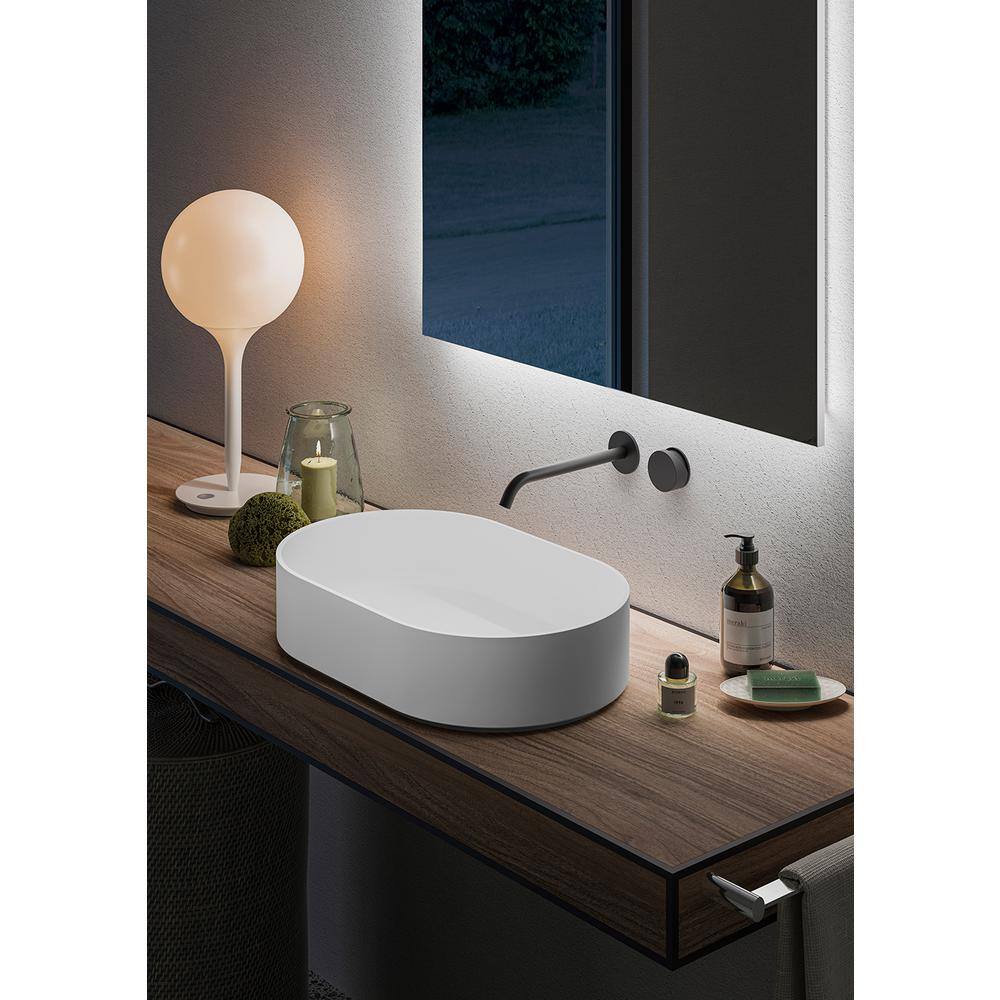 Ruvati 28-Inch Matte White Stone Above-Counter Vessel Sink