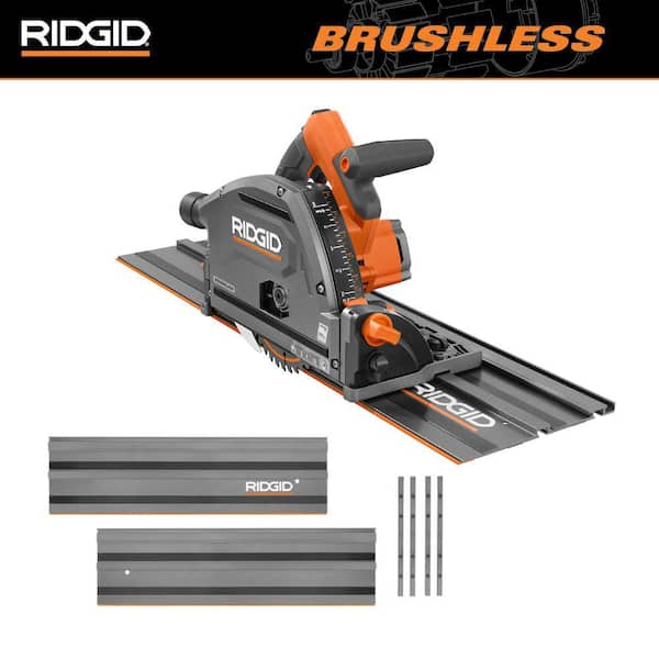18V Brushless Cordless Track Saw (Tool Only) with (4) 27.5 in. Tracks and (1) Track Saw Clamp