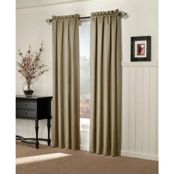 Sun Zero Semi-Opaque Brighton Taupe Thermal Lined Curtain Panel (Price Varies by Size)