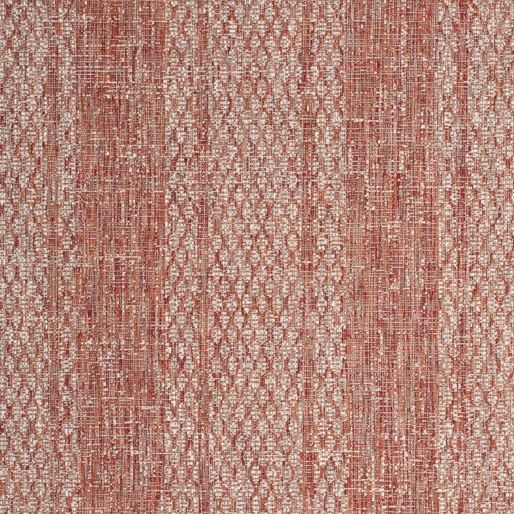 Light Beige and Terracotta Synthetic Outdoor Area Rug