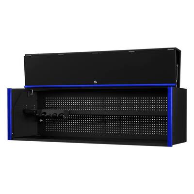 DX 72 in. 0-Drawer Extreme Power Workstation Hutch in Black with Blue Handle