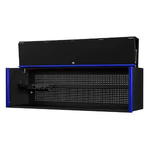 DX Series 72 in. 0-Drawer Extreme Power Workstation Hutch in Black with Blue Handle