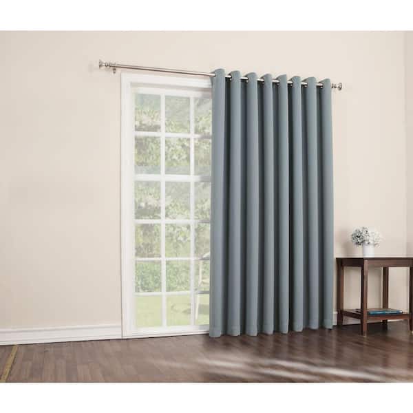 Window Blinds Light Filter Wide Curtain Patio Slide Door Sun Block Black 100x84" 