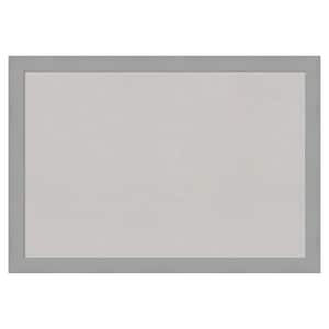 Brushed Nickel Framed Grey Corkboard 39 in. x 27 in Bulletin Board Memo Board
